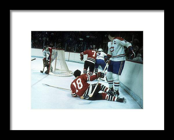 Playoffs Framed Print featuring the photograph 1971 Stanley Cup Finals: Chicago Blackhawks v Montreal Canadiens by Melchior DiGiacomo