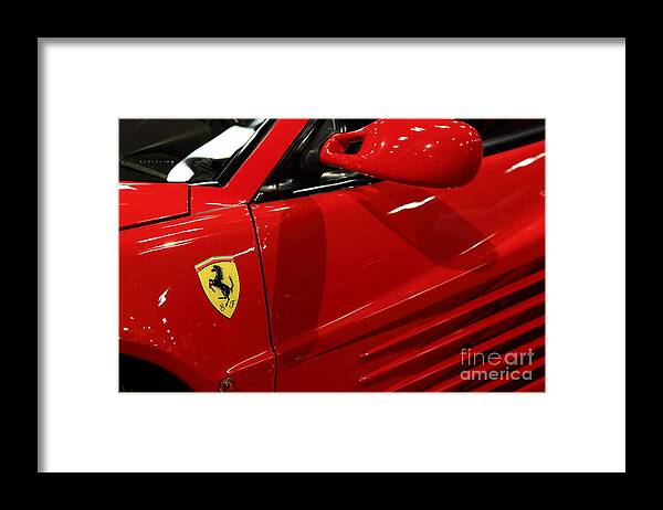 Wingsdomain Framed Print featuring the photograph 1986 Ferrari Testarossa - 5D20026 by Wingsdomain Art and Photography