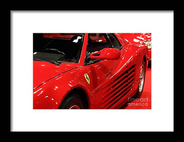 Wingsdomain Framed Print featuring the photograph 1986 Ferrari Testarossa - 5D20028 by Wingsdomain Art and Photography