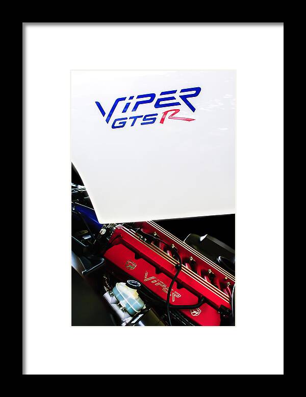 1998 Dodge Viper Gts-r Engine Framed Print featuring the photograph 1998 Dodge Viper GTS-R Engine by Jill Reger