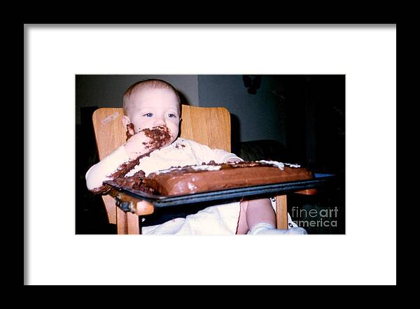  Framed Print featuring the photograph 1st Birthday Cake by Kelly Awad