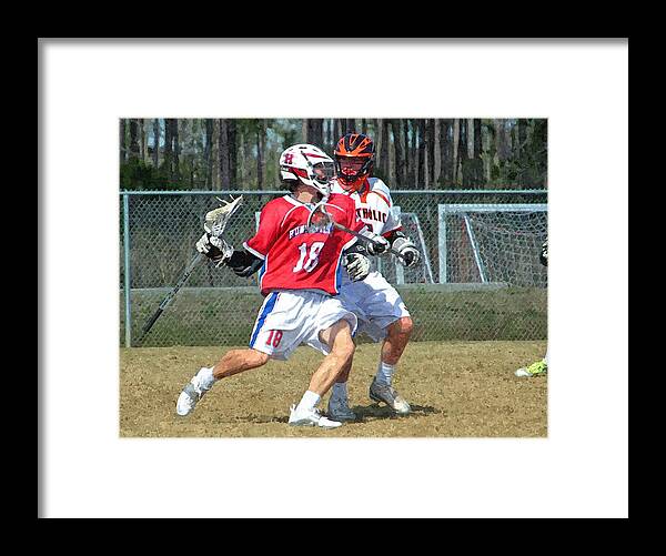 Lacrosse Framed Print featuring the mixed media 18 Push #2 by James Spears
