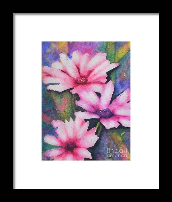 Fine Art Painting Framed Print featuring the painting A Touch Of Pink by Chrisann Ellis
