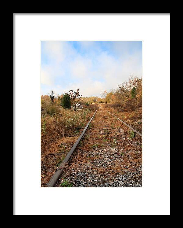 Railroad Tracks Framed Print featuring the photograph Abandoned Tracks #2 by Melinda Fawver