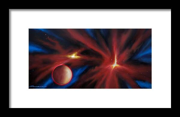 James C. Hill Framed Print featuring the painting Agamnenon Nebula by James Hill