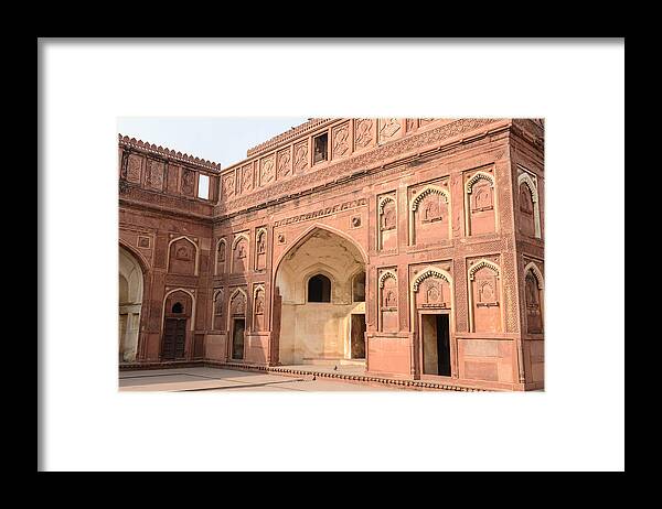 Ancient Framed Print featuring the photograph Agra Fort Tourist Destination in India #2 by Brandon Bourdages