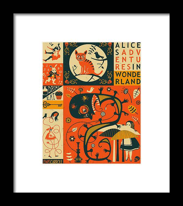 Alice In Wonderland Framed Print featuring the digital art Alice In Wonderland by Jazzberry Blue