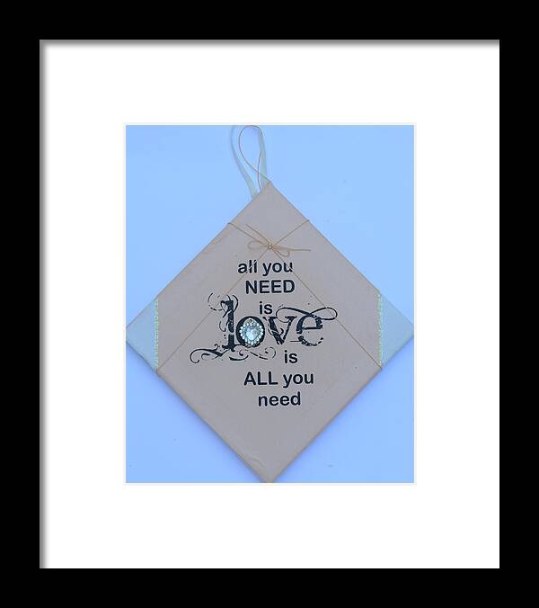 All You Need Is Love Framed Print featuring the mixed media All you need is love #2 by Catt Kyriacou