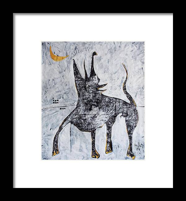 Abstract Framed Print featuring the painting ANIMALIA Canis No. 7 #2 by Mark M Mellon