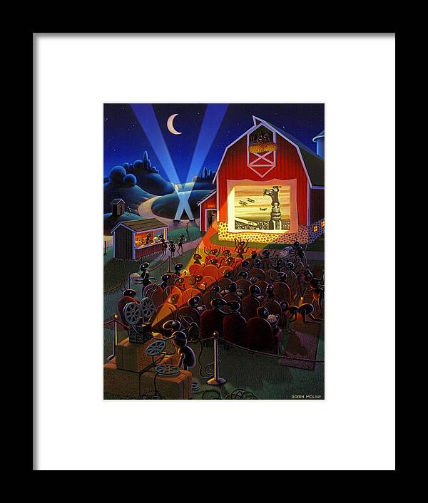 Ants Framed Print featuring the painting Ants at the Movies by Robin Moline