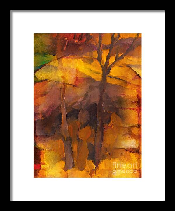 Autumn Framed Print featuring the painting Autumn Gold #2 by Lutz Baar