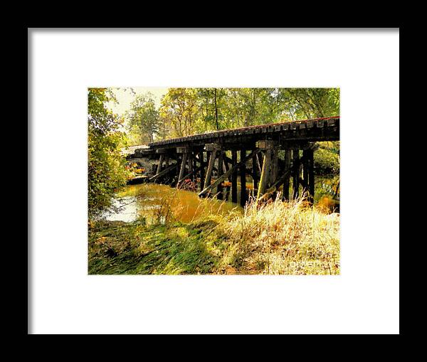 Railroad Framed Print featuring the digital art Autumn Travels #2 by Sharon Woerner