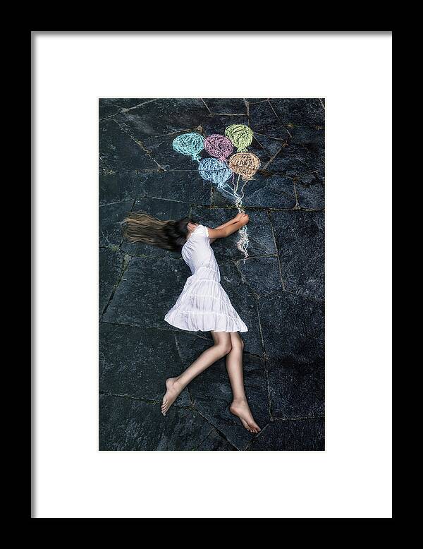 Girl Framed Print featuring the photograph Balloons #2 by Joana Kruse