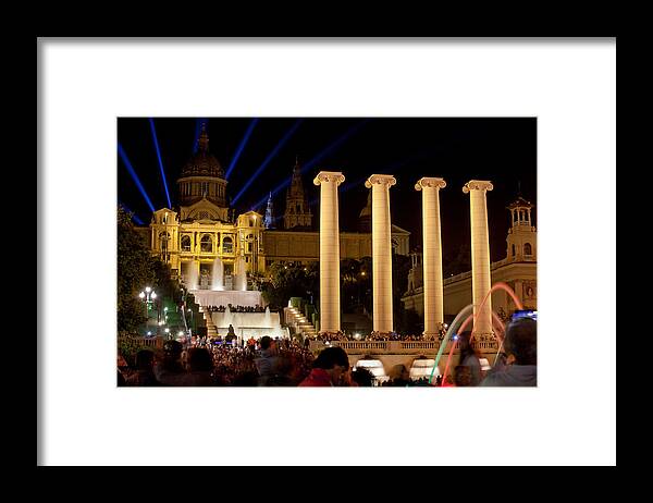 Barcelona Framed Print featuring the photograph Barcelona by Night #4 by Artur Bogacki