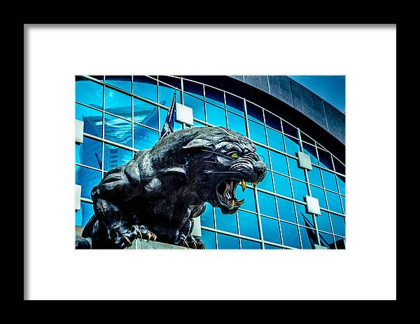 Action Framed Print featuring the photograph Black Panther Statue #2 by Alex Grichenko