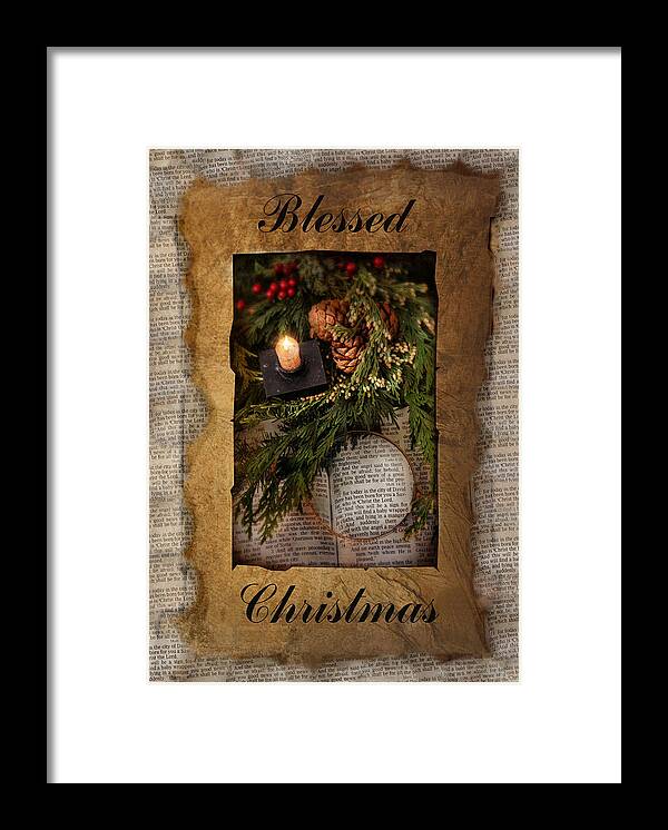 Scripture Framed Print featuring the photograph Blessed Christmas #2 by Robin-Lee Vieira