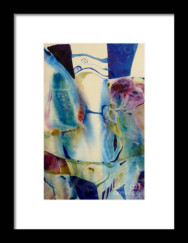 Hortensia Framed Print featuring the painting Blue Abstract #2 by Donna Acheson-Juillet