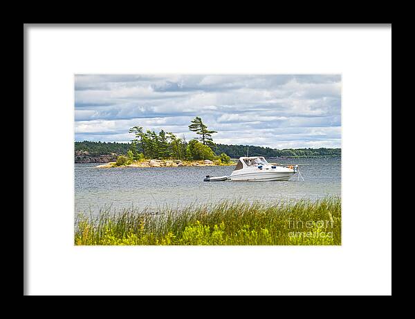 Boat Framed Print featuring the photograph Boat on Georgian Bay 1 by Elena Elisseeva