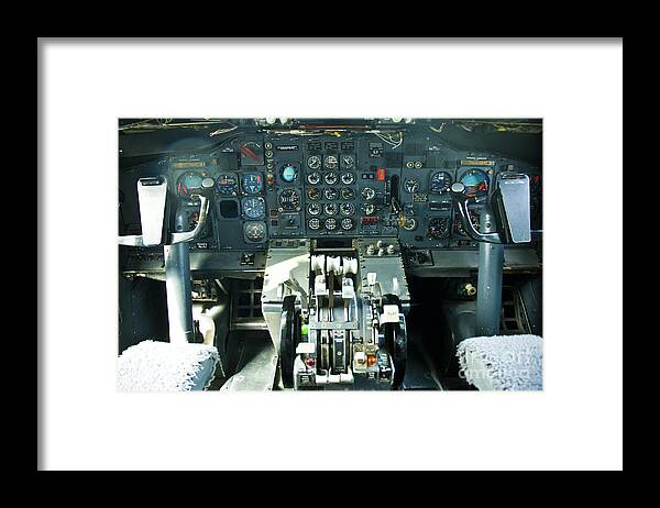 Boeing Framed Print featuring the photograph B727 cockpit by Micah May