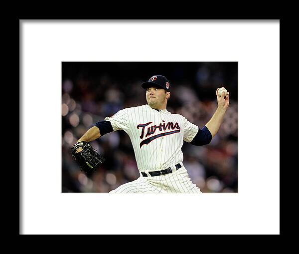 American League Baseball Framed Print featuring the photograph Boston Red Sox V Minnesota Twins by Hannah Foslien
