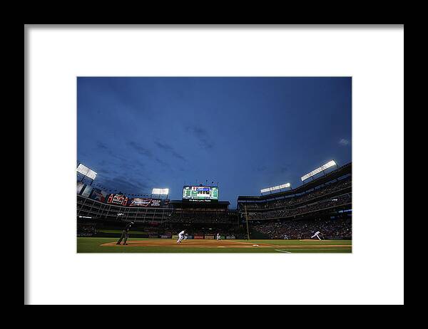 American League Baseball Framed Print featuring the photograph Boston Red Sox V Texas Rangers by Ronald Martinez