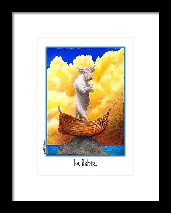 Will Bullas Framed Print featuring the painting Bullship... #1 by Will Bullas