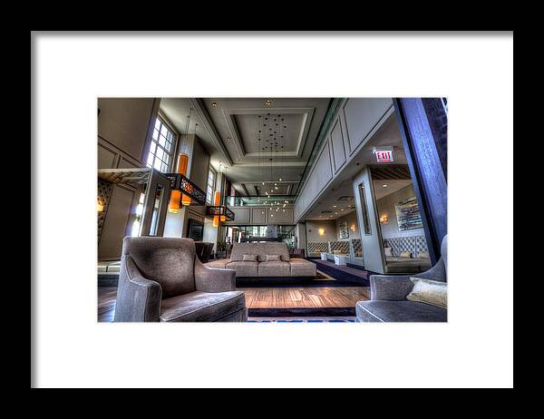 Chicago Framed Print featuring the photograph Chicago Hilton Hotel Lobby #2 by Bob Kinnison