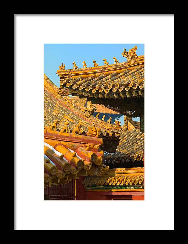 China Framed Print featuring the photograph China Forbidden City Roof Decoration #2 by Sebastian Musial