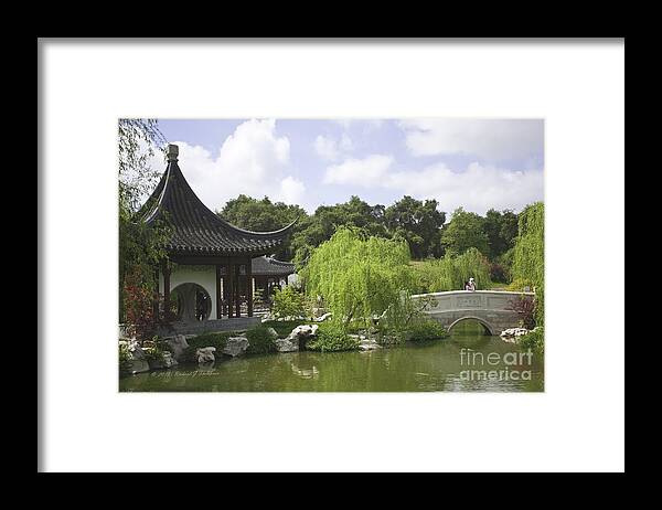 Horizontal Framed Print featuring the photograph Chinese Water Garden #3 by Richard J Thompson 