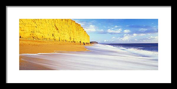 Photography Framed Print featuring the photograph Cliff On The Beach, Burton Bradstock #2 by Panoramic Images