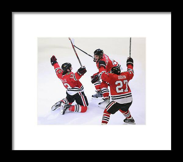 United Center Framed Print featuring the photograph Colorado Avalanche V Chicago Blackhawks #2 by Jonathan Daniel
