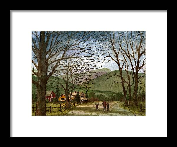 Landscape Framed Print featuring the painting Country Lane #2 by Tim Oliver