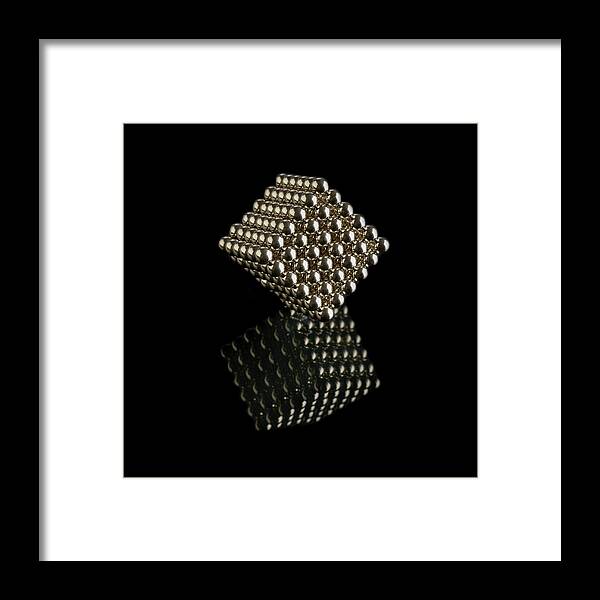 Magnet Framed Print featuring the photograph Cube Of Neodymium Magnets by Science Photo Library