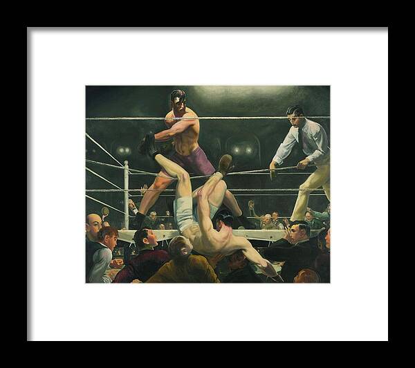 Dempsey And Firpo Framed Print featuring the painting Dempsey And Firpo #2 by Celestial Images