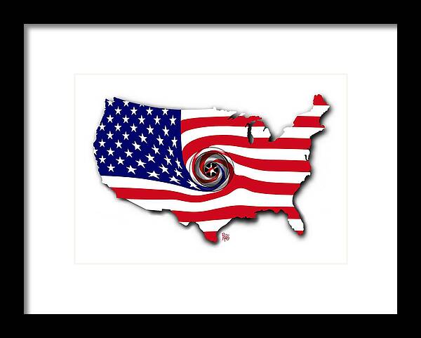 America Framed Print featuring the digital art Down the Drain by Scott Ross