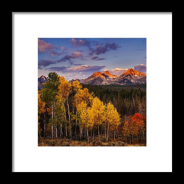 Idaho Framed Print featuring the photograph Dramatic Sawtooth Autumn Sunrise #2 by Vishwanath Bhat