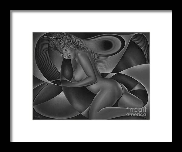 Nude-art Framed Print featuring the painting Dynamic Queen 4 #1 by Ricardo Chavez-Mendez