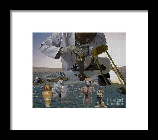 Anwar Sadat Framed Print featuring the digital art Egyptian Artifacts #2 by Megan Dirsa-DuBois