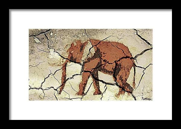 Animal Framed Print featuring the drawing Elephant #2 by Dragica Micki Fortuna