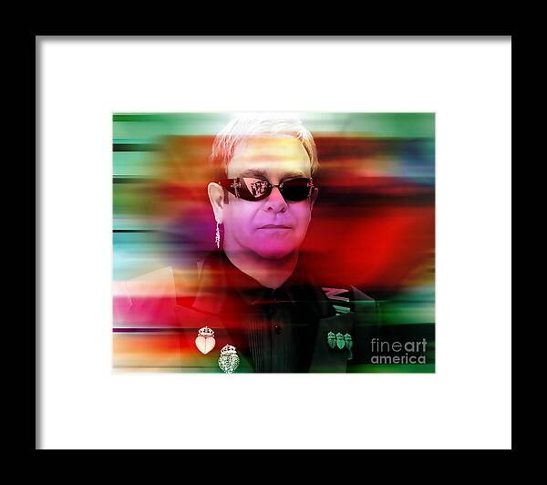 Elton John Photographs Framed Print featuring the mixed media Elton John #3 by Marvin Blaine