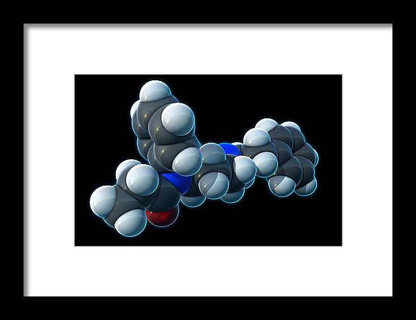 Fentanil Framed Print featuring the photograph Fentanyl, Molecular Model #2 by Evan Oto