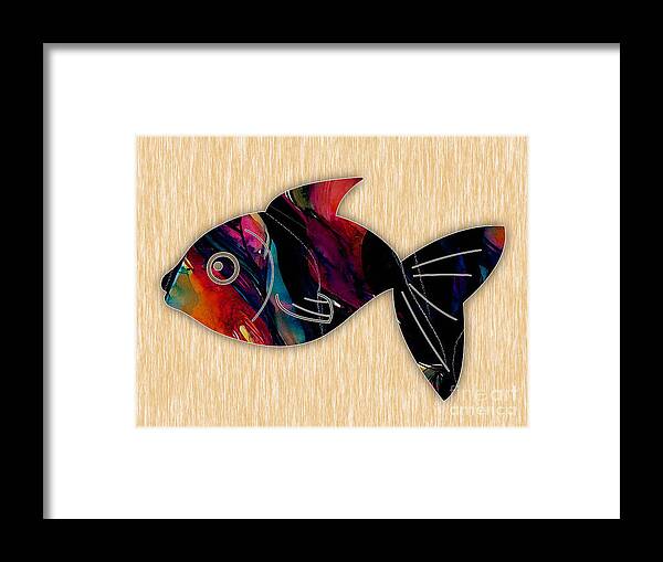 Fish Framed Print featuring the mixed media Fish Painting #5 by Marvin Blaine