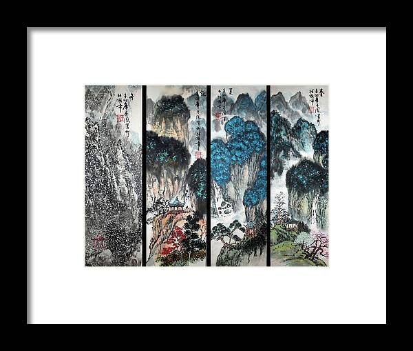 Four Seasons Framed Print featuring the photograph Four Seasons in Harmony #1 by Yufeng Wang