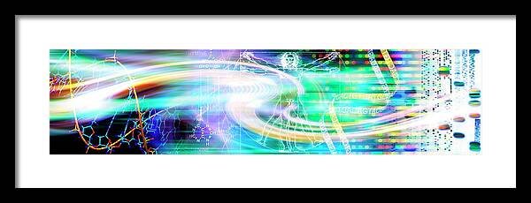 Molecule Framed Print featuring the photograph Genetic Research #2 by Alfred Pasieka/science Photo Library