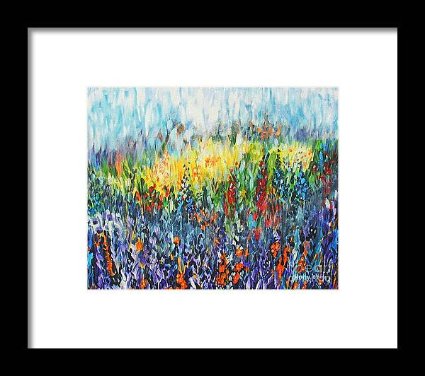 Glowy Clearing Framed Print featuring the painting Glowy Clearing by Holly Carmichael