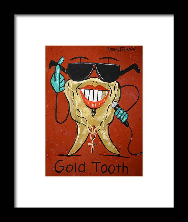Gold Tooth Framed Print featuring the painting Gold Tooth by Anthony Falbo