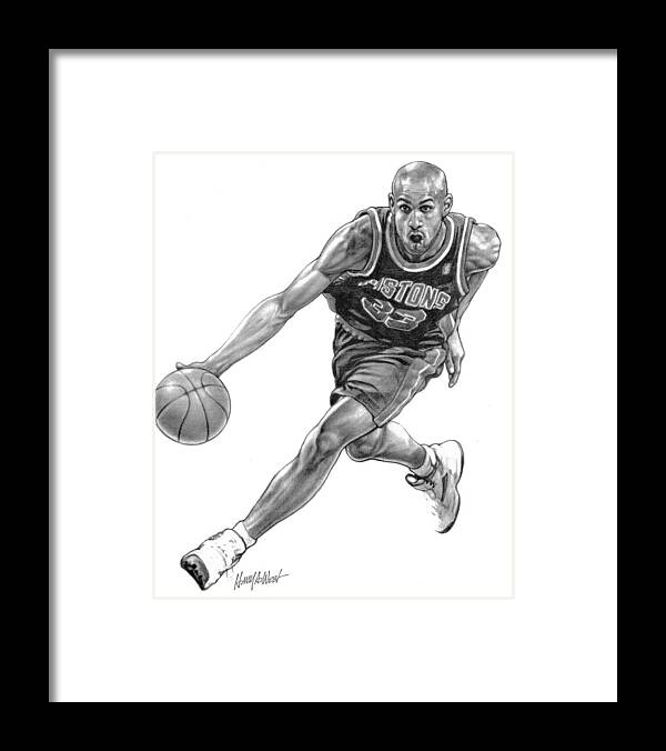 Grant Hill Framed Print featuring the drawing Grant Hill #2 by Harry West
