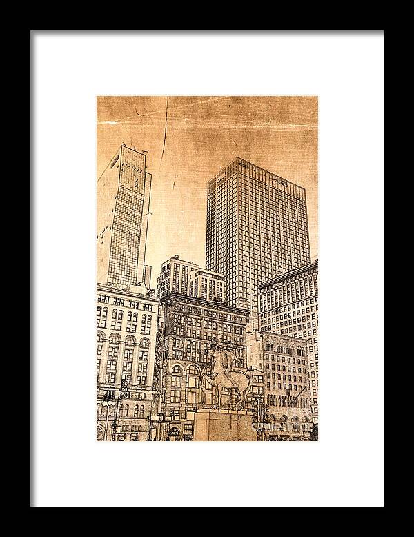 Michigan Avenue Chicago Framed Print featuring the digital art Grant Park Chicago by Dejan Jovanovic