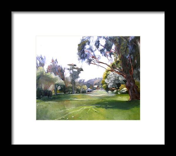 Meadow Framed Print featuring the painting Great Meadow Golden Gate Park #2 by Suzanne Giuriati Cerny