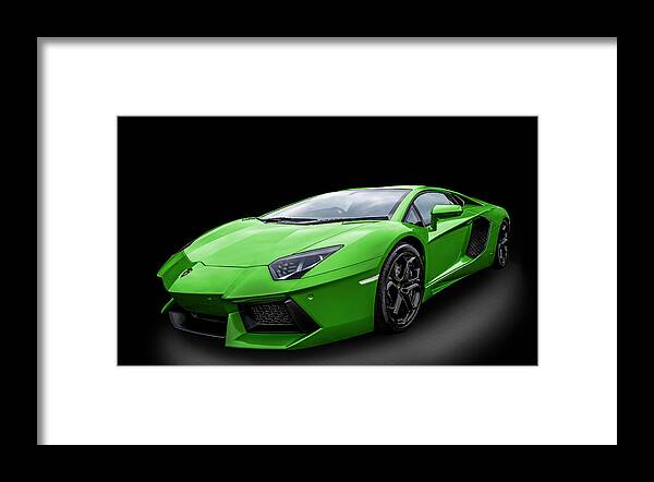 Lamborghini Framed Print featuring the photograph Green Aventador #2 by Matt Malloy